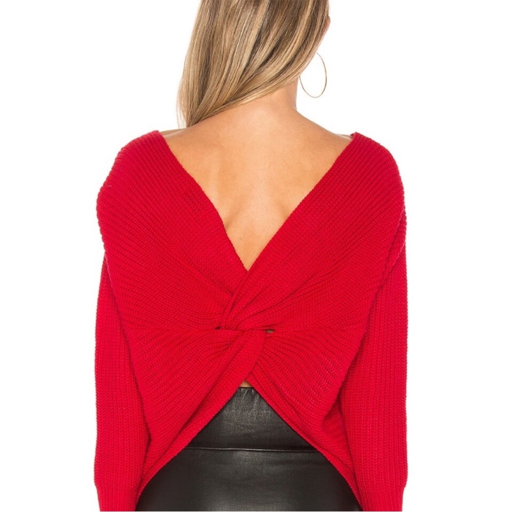 Majorelle Cross Twist Back Sweater Red XS - Picture 3 of 13